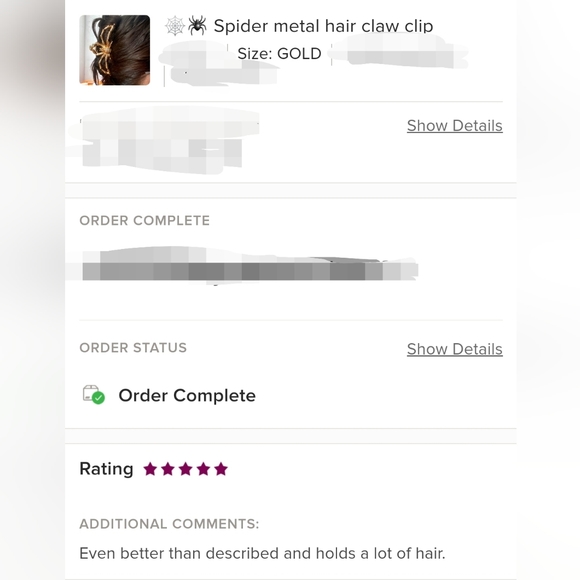 🕸️🕷️ Spider metal hair claw clip - Picture 9 of 9